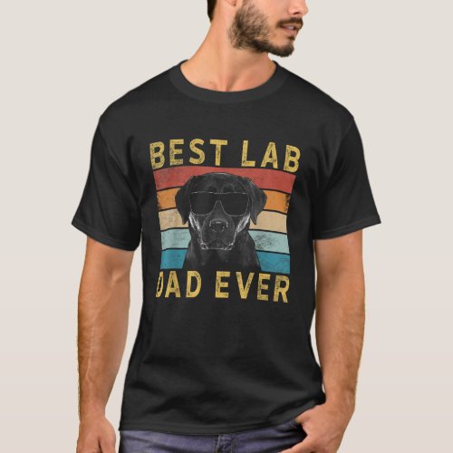 Mens Best Lab Dad Ever Vintage Labrador Black Lab  T_Shirt