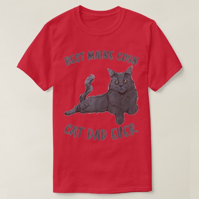 Mens Best Maine Coon Dad Ever Father Cat Papa Main T-Shirt (Design Front)