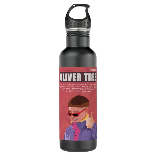 Mens Best Oliver Tree Album  Rap Hiphop Rare Music Stainless Steel Water Bottle (Front)