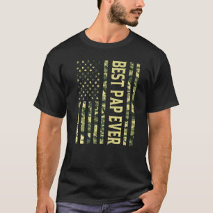 Mens Best Pap Ever Us American Flag Grandpa Fathe T-Shirt