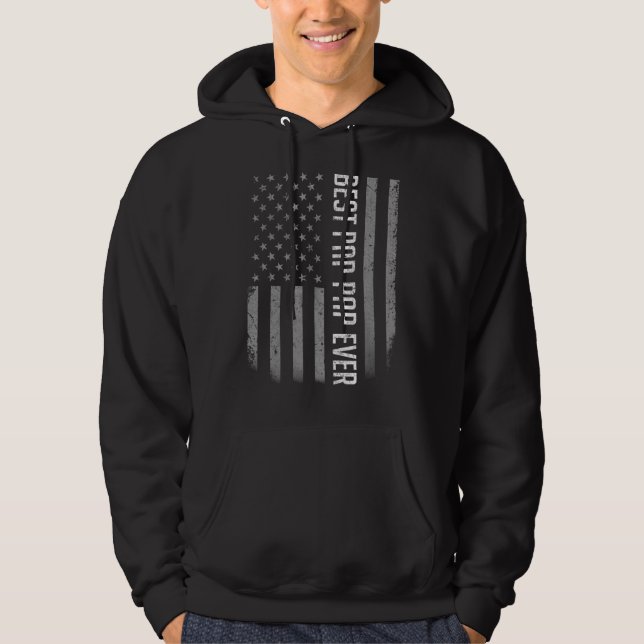 Mens Best Pap Pap Ever American Flag   For Father' Hoodie (Front)