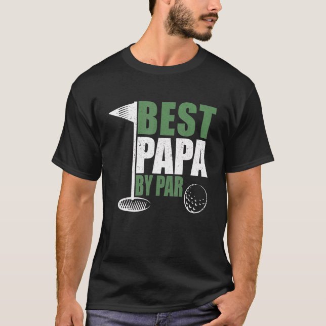 Mens  Best Papa By Par Father's Day Golf Dad Grand T-Shirt (Front)