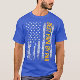 Mens Best Papa By Par US American Flag Father's Da T-Shirt