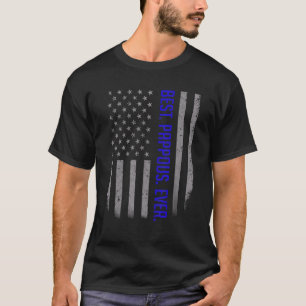 Mens Best Pappous Ever American Flag Gift For Fat T-Shirt
