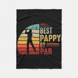 Mens Best Pappy By Par Golf Lover Best Fathers Day Fleece Blanket
