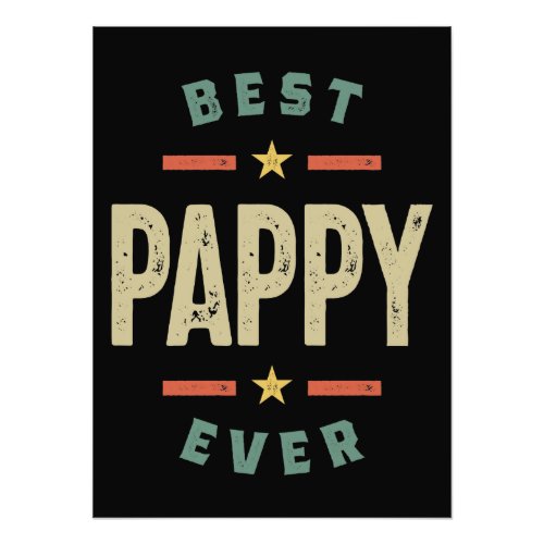 Mens Best Pappy Ever Father Grandpa Gift Photo Print