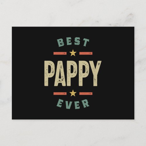 Mens Best Pappy Ever Father Grandpa Gift Postcard