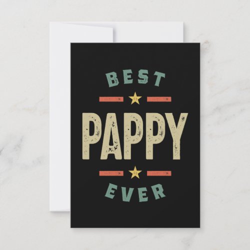 Mens Best Pappy Ever Father Grandpa Gift RSVP Card