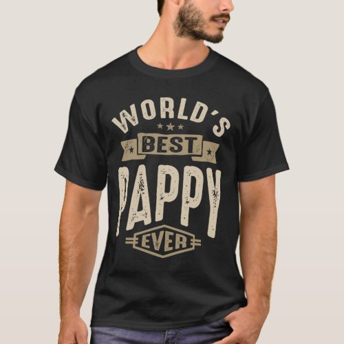 Mens Best Pappy Ever Funny Dad  Grandpa  T_Shirt