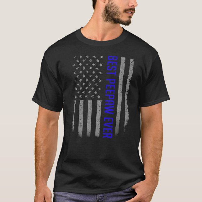 Mens Best Peepaw Ever American Flag   For Father's T-Shirt (Front)