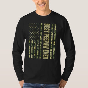 Mens Best Peepaw Ever Us American Flag Grandpa F T-Shirt