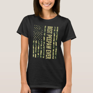 Mens Best Peepaw Ever Us American Flag Grandpa F T-Shirt