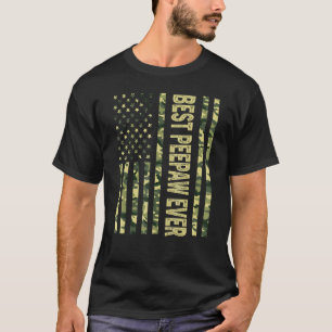 Mens Best Peepaw Ever Us American Flag Grandpa F T-Shirt