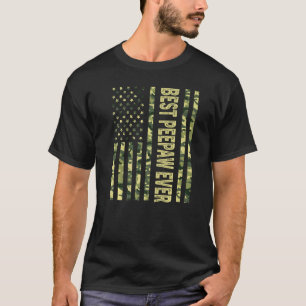 Mens Best Peepaw Ever Us American Flag Grandpa Fa T-Shirt