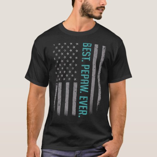 Mens Best Pepaw Ever Us American Flag   For Father T_Shirt