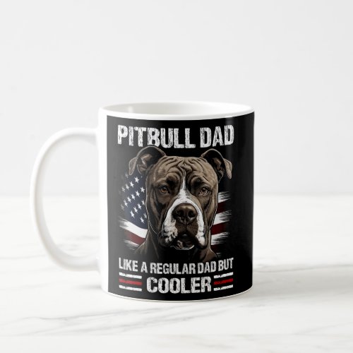 Mens Best Pitbull Dad American Flag  Pitbull  Coffee Mug