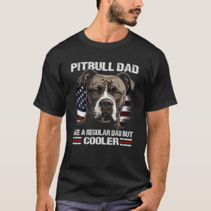 Mens Best Pitbull Dad American Flag Pitbull T Shir T-Shirt