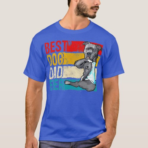 Mens Best Pitbull Dad Ever American Flag Dog Lover T_Shirt