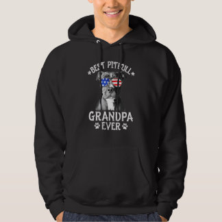 Mens Best Pitbull Grandpa Ever Dog Dad American Fl Hoodie