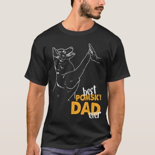 Mens Best Pomsky Dad Ever Dog Pomsky Dad Pomsky  T_Shirt