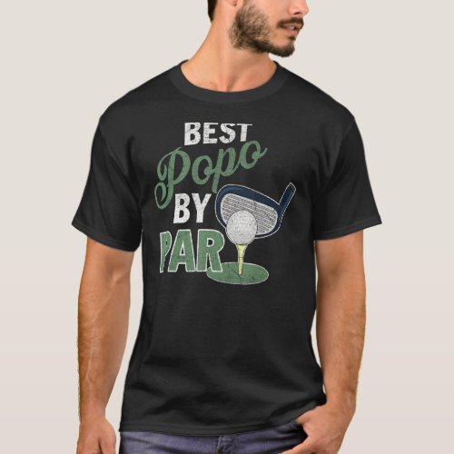 Mens  Best Popo By Par Fathers Day Golf  Golfer T_Shirt