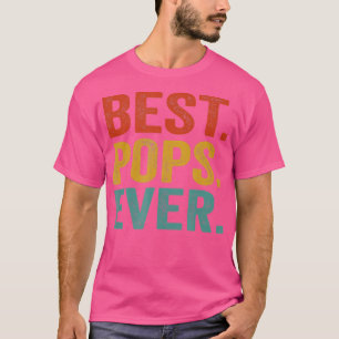 Mens Best Pops Ever Vintage Retro Grandpa Fathers  T-Shirt