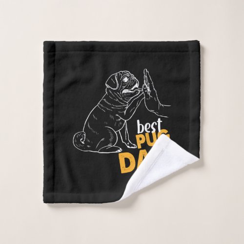 Mens Best Pug Dad Ever Pug Dad Gifts Pug Wash Cloth