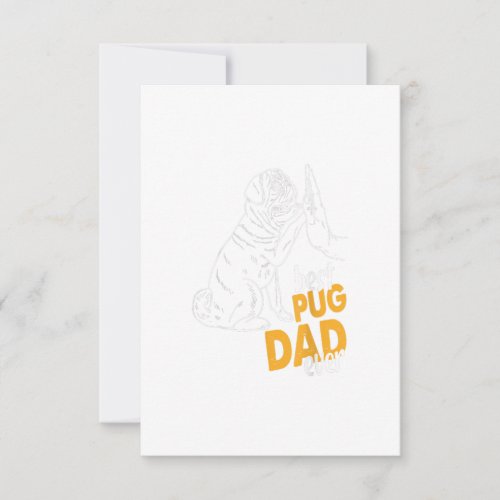 Mens Best Pug Dad Ever Pug Dad Tee Gifts Pug Dad RSVP Card