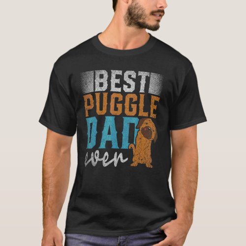 Mens Best Puggle Dad Ever Dog Pet Fathers Day Pug T-Shirt