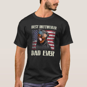 Mens Best Rottweiler Dad Ever American Flag Dog Da T-Shirt