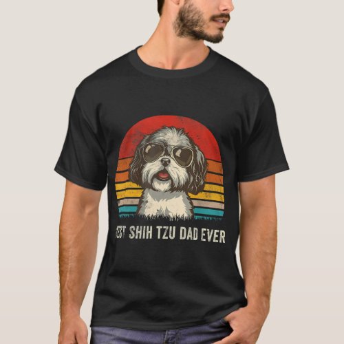 Mens Best Shih Tzu Dad Ever Funny Shih Tzu Dad Gif T_Shirt