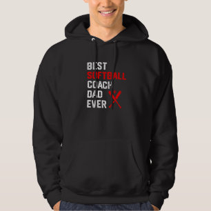 Mens Best Softball Coach Dad Ever Father Daddy Foo Hoodie