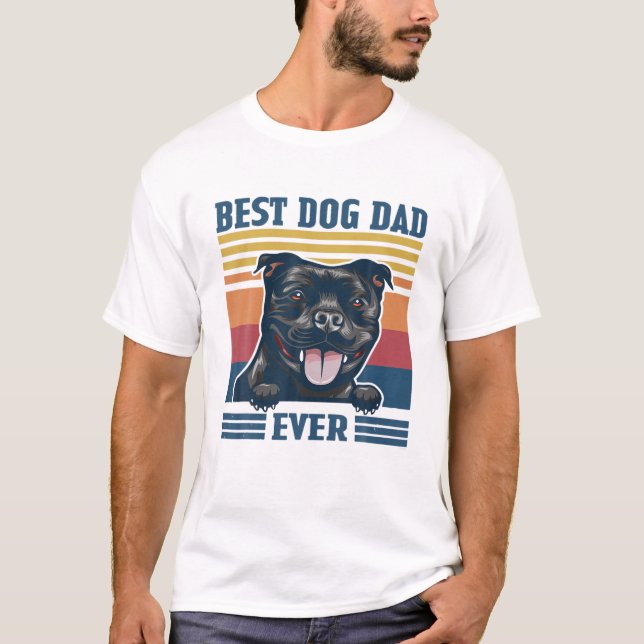Mens Best Staffordshire Bull Terrier Dad Ever Funn T-Shirt (Front)