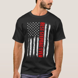 Mens Best Stepdad Ever American Flag Father's Day T-Shirt