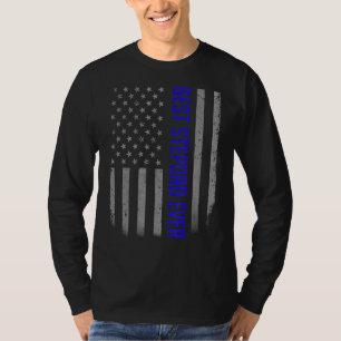 Mens Best Stepdad Ever American Flag   For Father' T-Shirt
