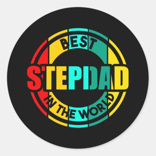 Mens best stepdad in the world bonus dad  classic round sticker