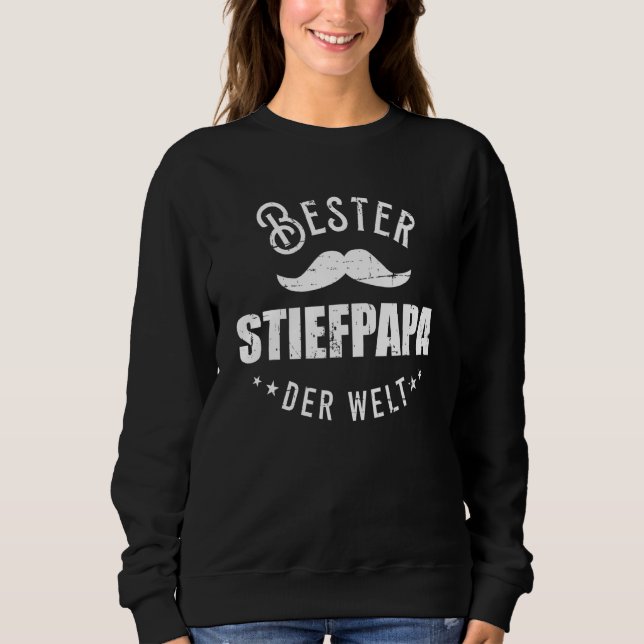 Mens Best stepdad in the world with Bart Schnauzer Sweatshirt (Front)