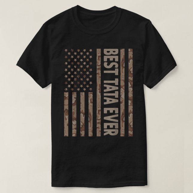Mens Best Tata Ever Us American Flag Funny Grandpa T-Shirt (Design Front)