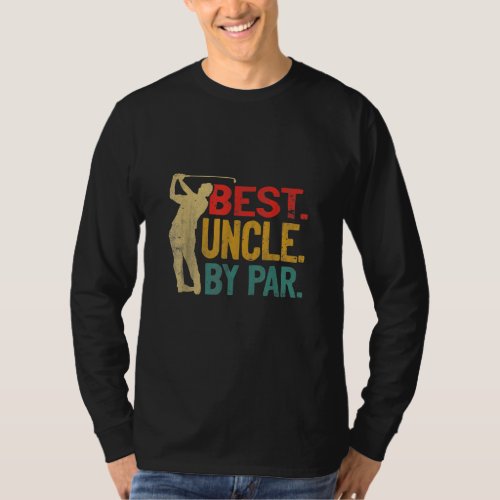 Mens Best Uncle By Par Retro Fathers Day Gifts T_Shirt
