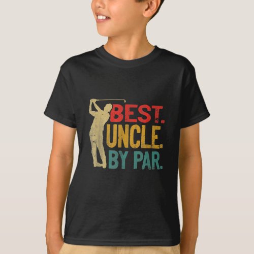 Mens Best Uncle By Par Retro Fathers Day Gifts T_Shirt