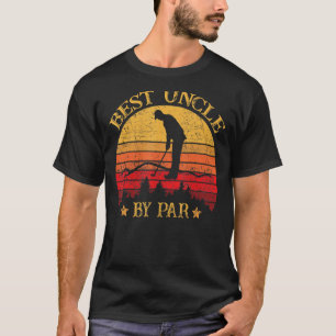 Mens Best Uncle By Par Uncle Fathers Day Funny Gol T-Shirt