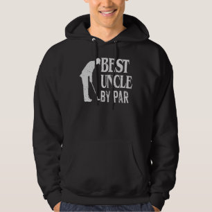 Mens Best Uncle By Par Vintage Pro Golfer Fathers Hoodie