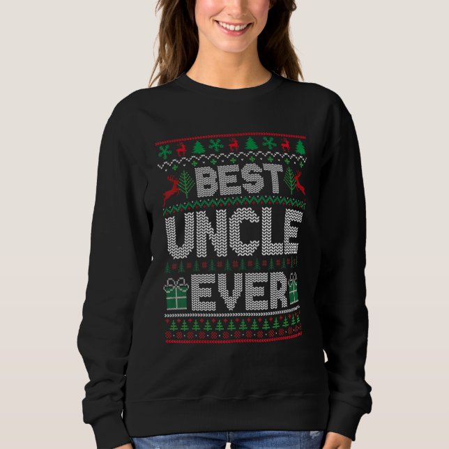 Mens Best Uncle Ever Christmas Pajamas Matching Ug Sweatshirt (Front)