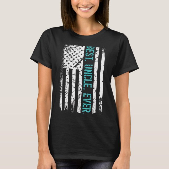 Mens Best Uncle Ever Us American Flag Father's Day T-Shirt (Front)