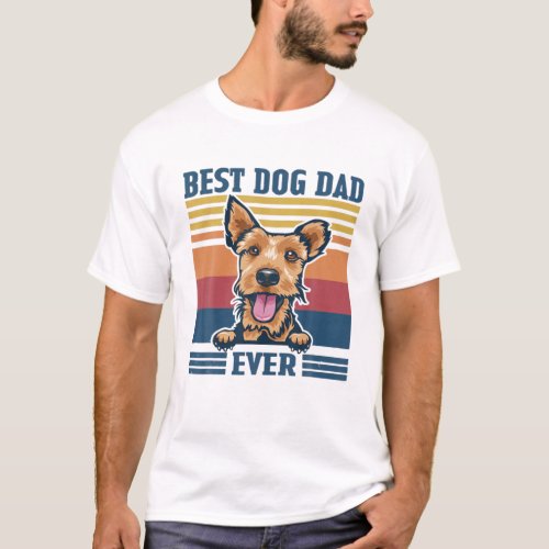 Mens Best Welsh Terrier Dad Ever Funny Dog Dad Fat T_Shirt