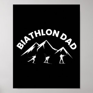 Mens Biathlon Dad Skiing Shooting Biathlete Poster