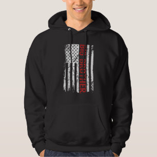 Mens Big Brother Vintage Us American Flag For Da Hoodie
