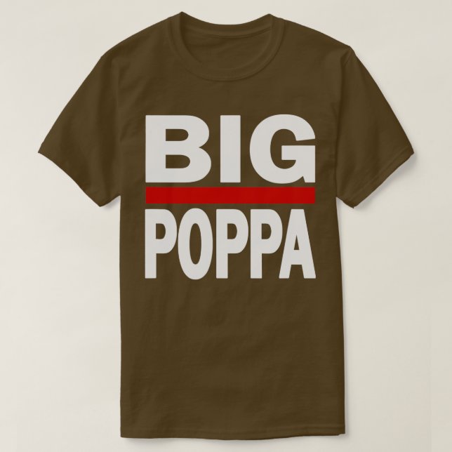 Mens Big Poppa Hip Hop Dad Fathers Day  T-Shirt (Design Front)
