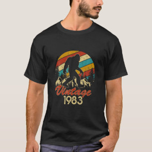 Mens Bigfoot Born In 1983 Birthday Vintage Sasquat T-Shirt