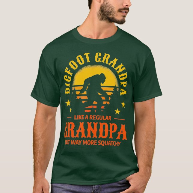 Mens Bigfoot Grandpa Funny Retro Sasquatch T-Shirt (Front)